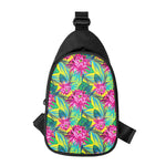 Tropical Lotus Pattern Print Chest Bag