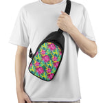 Tropical Lotus Pattern Print Chest Bag