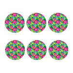 Tropical Lotus Pattern Print Coaster Set