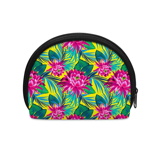 Tropical Lotus Pattern Print Coin Purse