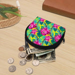 Tropical Lotus Pattern Print Coin Purse