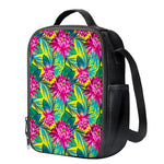 Tropical Lotus Pattern Print Crossbody Lunch Bag
