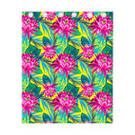 Tropical Lotus Pattern Print Curtain