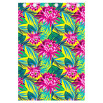 Tropical Lotus Pattern Print Curtain