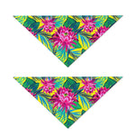 Tropical Lotus Pattern Print Dog Bandana