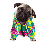 Tropical Lotus Pattern Print Dog Zip Up Hoodie