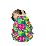 Tropical Lotus Pattern Print Dog Zip Up Jacket