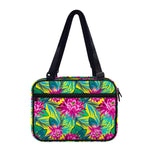 Tropical Lotus Pattern Print Double Strap Bible Bag
