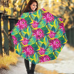 Tropical Lotus Pattern Print Foldable Umbrella