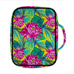 Tropical Lotus Pattern Print Front Pocket Bible Bag