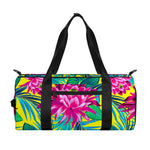 Tropical Lotus Pattern Print Gym Bag