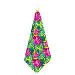 Tropical Lotus Pattern Print Hand Towel