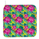 Tropical Lotus Pattern Print Hand Towel