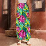 Tropical Lotus Pattern Print Harem Pants