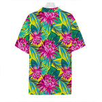 Tropical Lotus Pattern Print Hawaiian Shirt