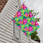 Tropical Lotus Pattern Print House Flag