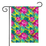 Tropical Lotus Pattern Print House Flag