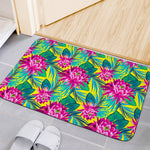 Tropical Lotus Pattern Print Indoor Door Mat