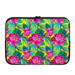 Tropical Lotus Pattern Print Laptop Sleeve