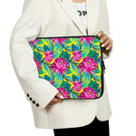 Tropical Lotus Pattern Print Laptop Sleeve