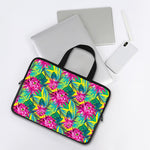 Tropical Lotus Pattern Print Laptop Sleeve With Handle