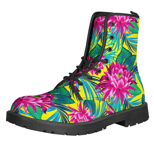 Tropical Lotus Pattern Print Backpack