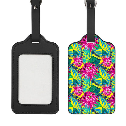Tropical Lotus Pattern Print Luggage Tag
