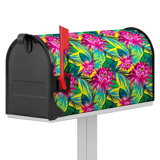 Tropical Lotus Pattern Print Mailbox Cover