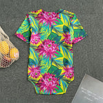 Tropical Lotus Pattern Print Men's Bodysuit