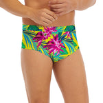 Tropical Lotus Pattern Print Men's Briefs