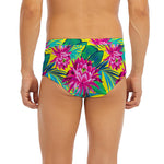 Tropical Lotus Pattern Print Men's Briefs