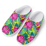 Tropical Lotus Pattern Print Mesh Casual Shoes