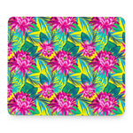 Tropical Lotus Pattern Print Mouse Pad