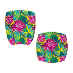 Tropical Lotus Pattern Print Office Chair Cover
