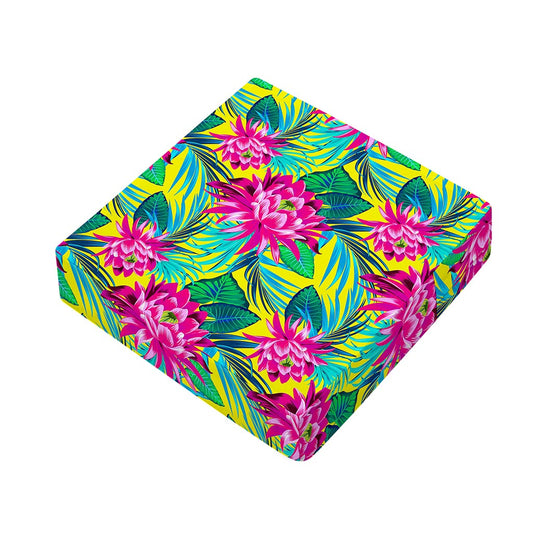 Tropical Lotus Pattern Print Outdoor Seat Cushion Cover