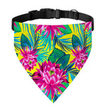 Tropical Lotus Pattern Print Over The Collar Dog Bandana