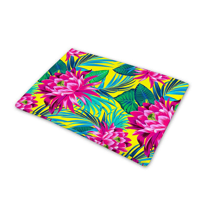 Tropical Lotus Pattern Print Pet Cooling Mat Cover