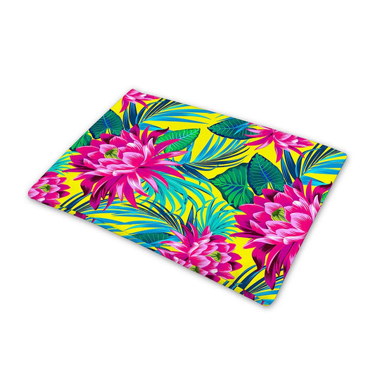Tropical Lotus Pattern Print Pet Cooling Mat Cover