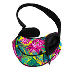 Tropical Lotus Pattern Print Pet Sling Carrier