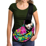 Tropical Lotus Pattern Print Pet Sling Carrier