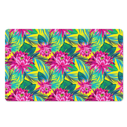 Tropical Lotus Pattern Print Polyester Doormat