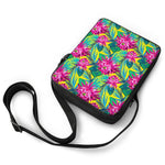 Tropical Lotus Pattern Print Rectangular Crossbody Bag