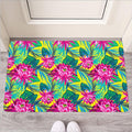 Tropical Lotus Pattern Print Rubber Doormat