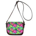 Tropical Lotus Pattern Print Saddle Bag