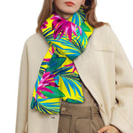 Tropical Lotus Pattern Print Scarf