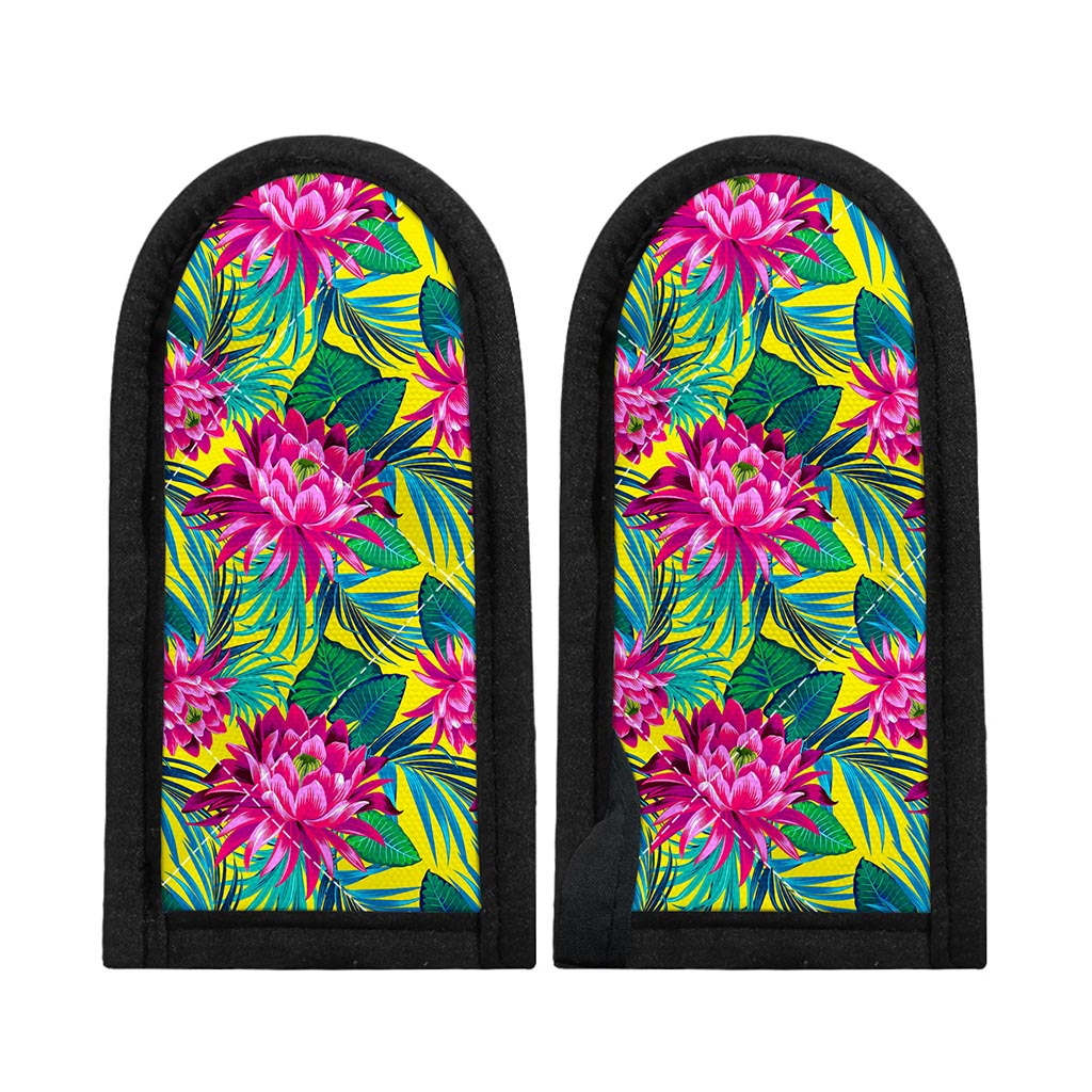Tropical Lotus Pattern Print Skillet Handle Cover