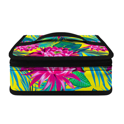 Tropical Lotus Pattern Print Small Lunch Bag