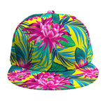 Tropical Lotus Pattern Print Snapback Cap