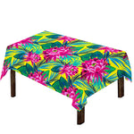 Tropical Lotus Pattern Print Tablecloth