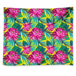 Tropical Lotus Pattern Print Tapestry